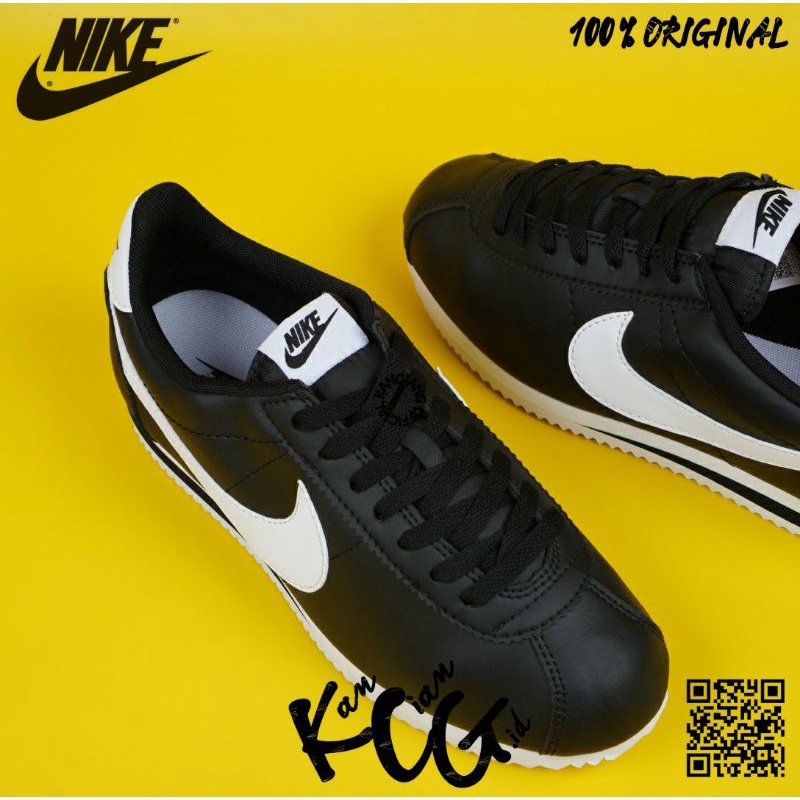 Sneakers Original Made In Indonesia 100% Cortez Classic Black White Original Bnib
