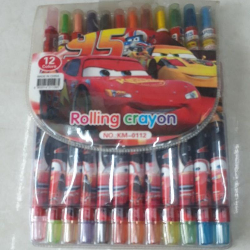 

Rolling Crayon Panjang 17cm / 12pc Krayon Putar Warna Warni Karakter