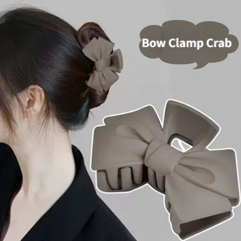 Ikatan Simpul Hair Claw Clips/Wanita Perempuan Matte Plastik Busur Besar Jepit Rambut Crab Barrettes Ponytail Holder