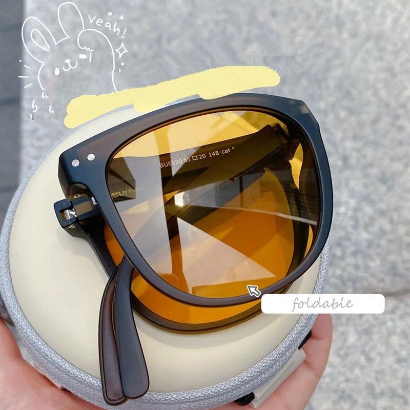 Kacamata Hitam Model Lipat Cewek Anti UV Outdoor