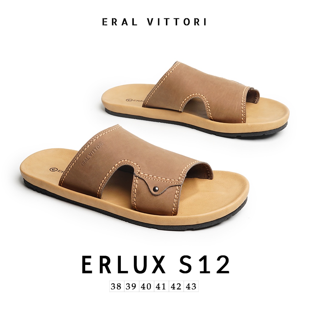 Eral Vittori - Erlux S12 Sandal Kulit Kasual Harian Pria