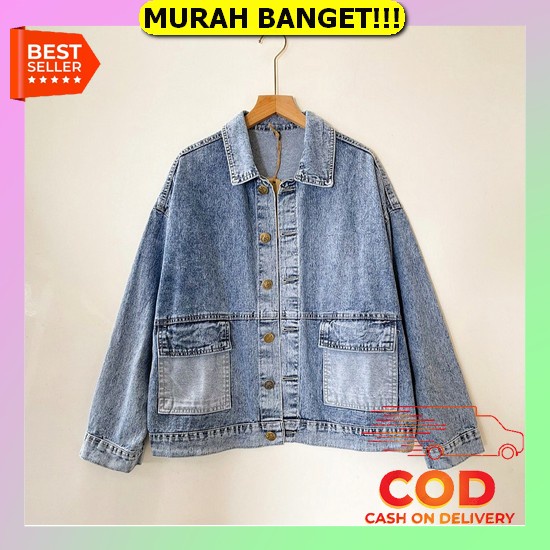 Jaket Jeans Wanita Dewasa Tanggung / Jaket Jeans Wanita Korea Oversize / Jaket Jeans Korean Style Cr