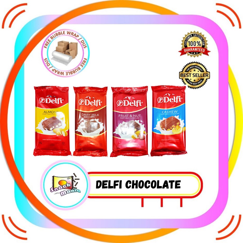 

Delfi Dairy Milk Chocolate Almond Cashew 125 gr Fruit Nut 140 g Coklat