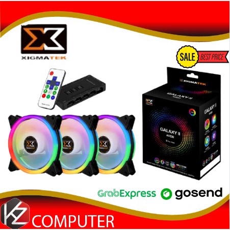 Fan Casing XIGMATEK Galaxy II Elite 3 Fan RGB 3in1 (REMOTE+CONTROLER)