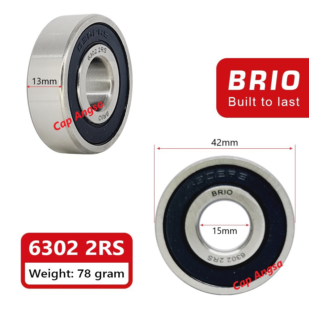 BEARING 6302 2RS 1 pc LAHER KLAHER BANTALAN RODA MOTOR DEPAN BELAKANG KLAHAR LAHAR BERING BRIO