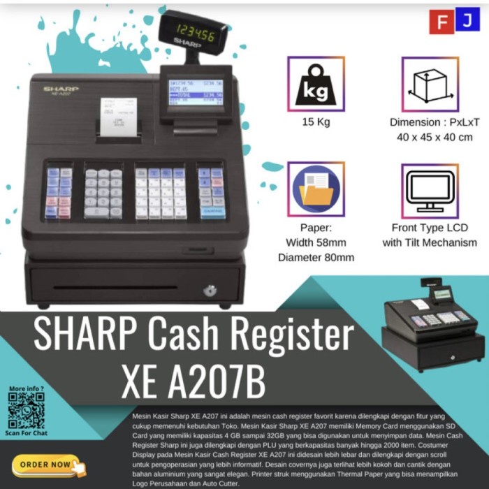 Kassa Mesir Kasir Sharp Xe A207 Cash Register Sharp Xe-A207