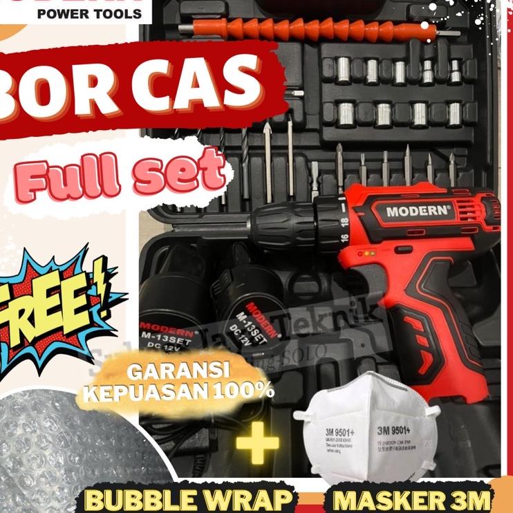 Grosir Hari Ini mesin Bor cas murah M13 SET MODERN bor baterai koper mesin bor cordless drill batera