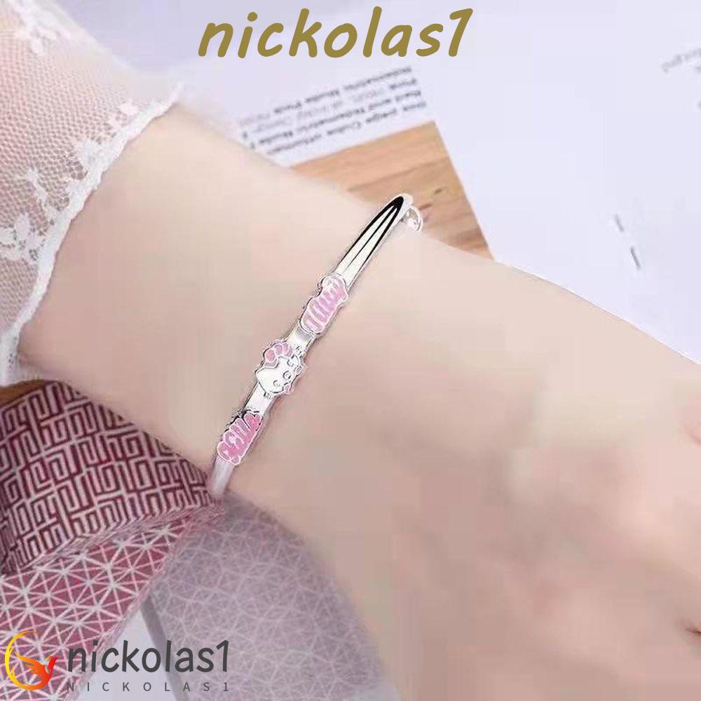 Nickolas1 Kuromi Gelang Aksesoris Fashion Kepribadian My Melody Pacar Tangan Dekorasi Kartun Cinnamoroll Animasi Seri Gelang Logam