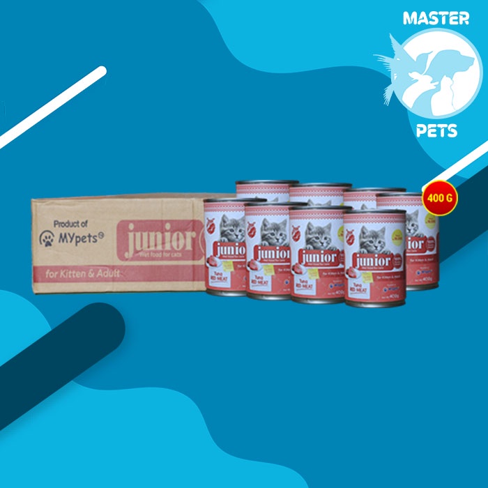 GOSEND Makanan Kucing Junior Wet Food Kaleng 400 Gram Dus isi 24 Pcs