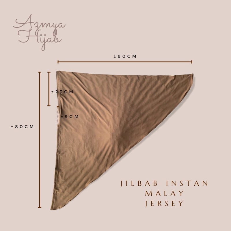 Jilbab Kerudung Segitiga Instan Jersey - Bergo Non Ped Malay HALWA