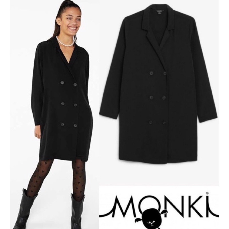 BLazer Dress Black / Long Blazer Monki Hitam