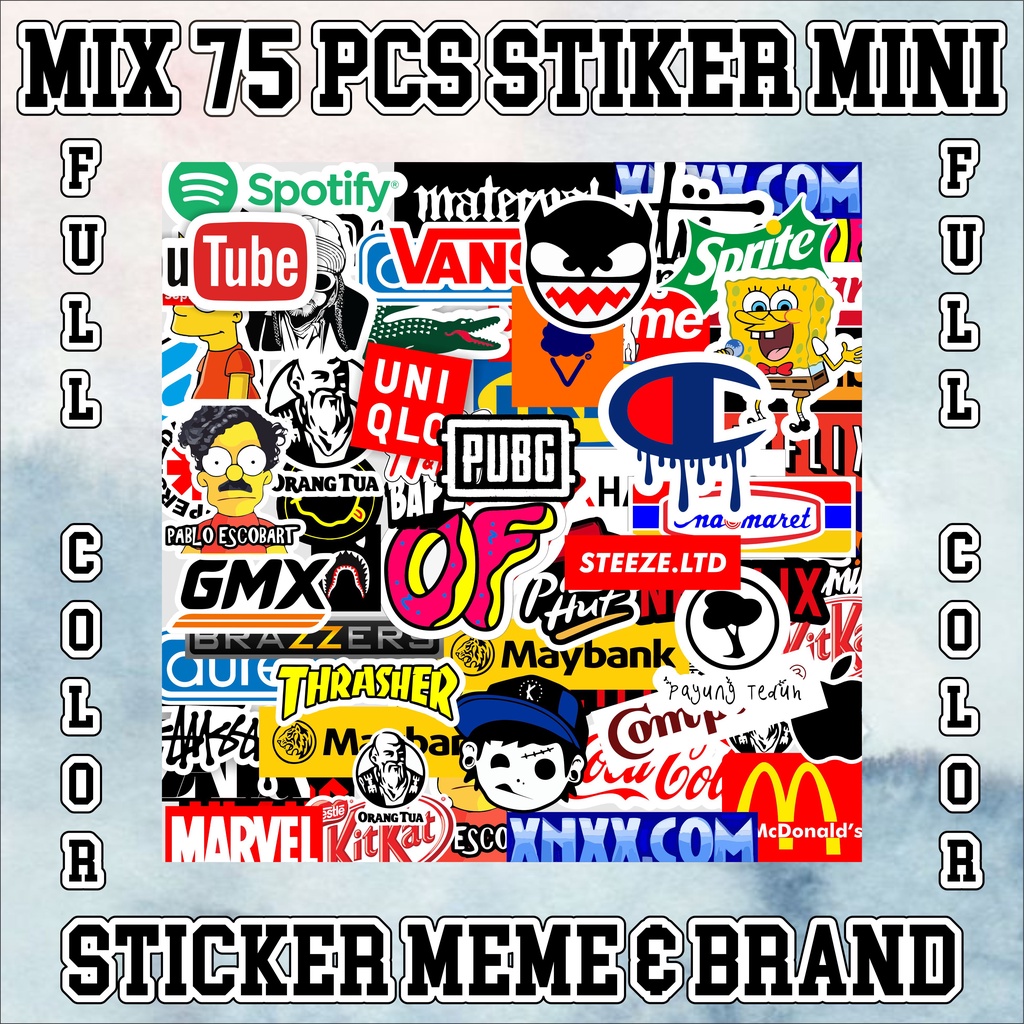 

75PCS STIKER MINI PACK BRAND STIKER BAND GRAFTAC HIGH QUALITY WATERPROOF DECAL STRIPPING CLOTHING METAL TREND TERBARU