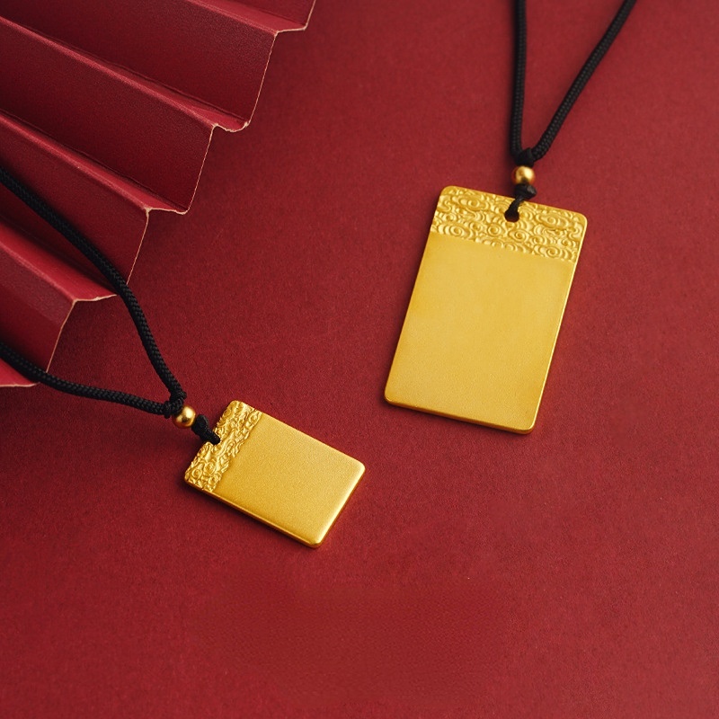 Goldkingdom Perhiasan Fashion Emas Asli Kadar 375 Bangkok Aksesoris Ready Stock Vintage Kalung Ankang Ada Kartu Tag Pria Dan Wanita Tali Hitam Bisa Ditarik