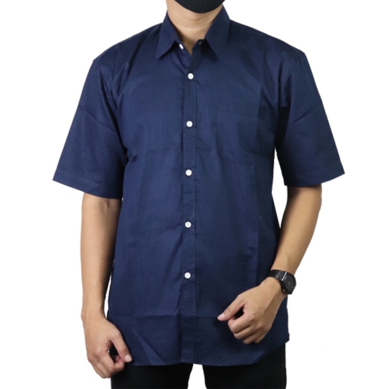 Barazha Kemeja Pria Pendek Navy