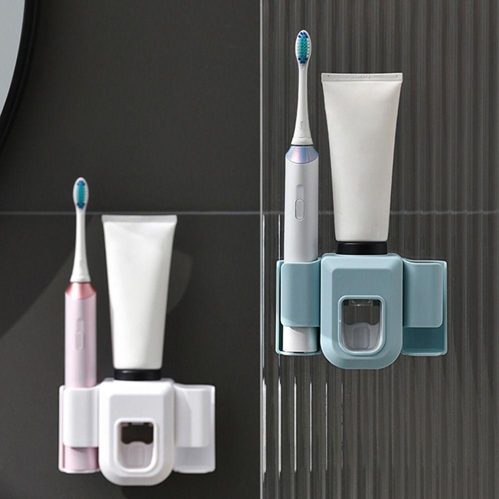 Solighter Toothbrush Holder Anti Air Tempel Dinding Organizer Sikat Gigi Otomatis