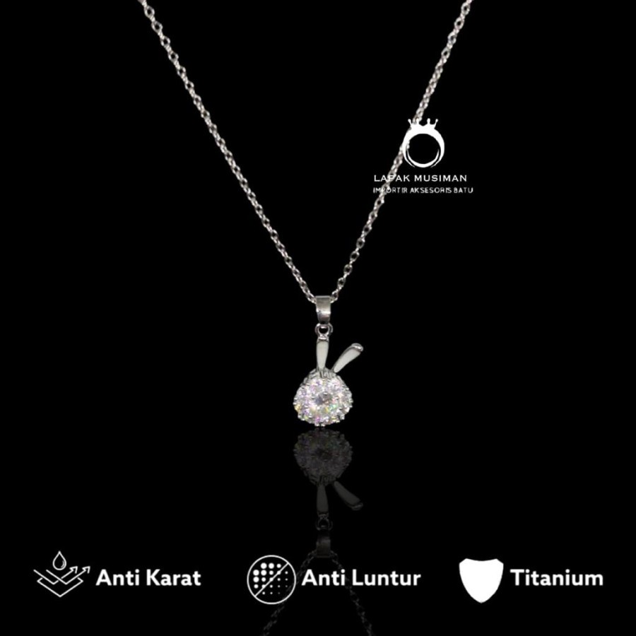 [Bayar Di Tempat] Perhiasan Wanita Kalung Titanium Asli Anti Karat Liontin Spin