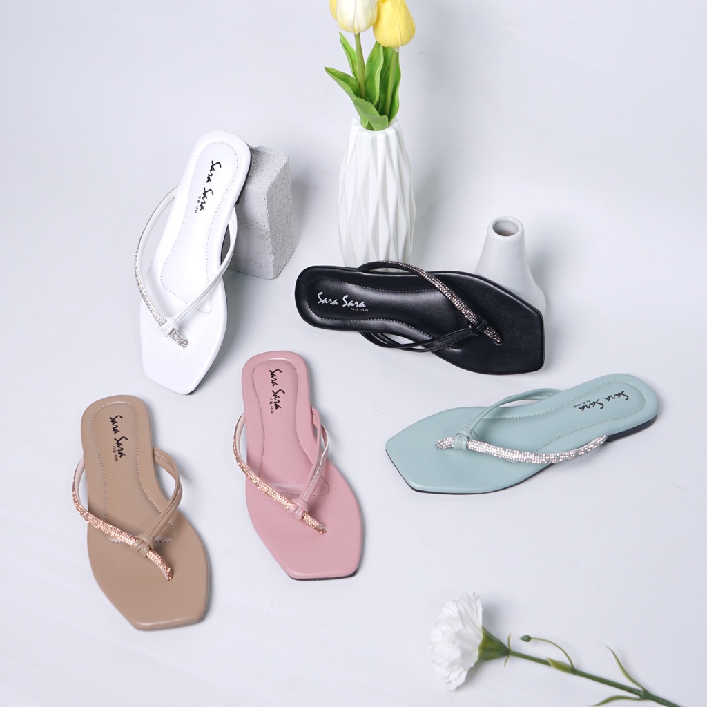 Sara Sara ANGEL Sandal jepit wanita flat sandal teplek casual terbaru