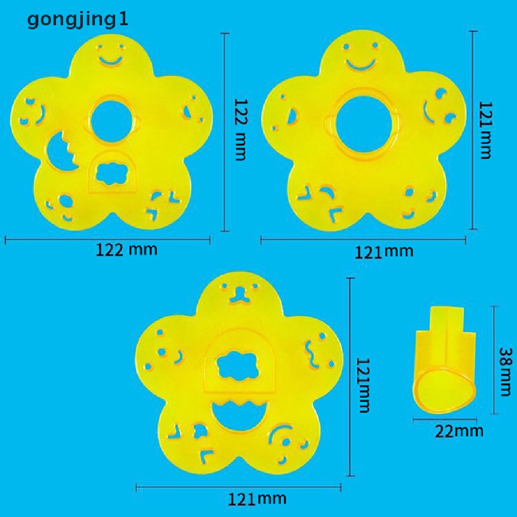 Ggg 2/3 /4Pcs Cetakan Ekspresi Wajah Kartun Rice Ball Mold DIY Alat Embos ID