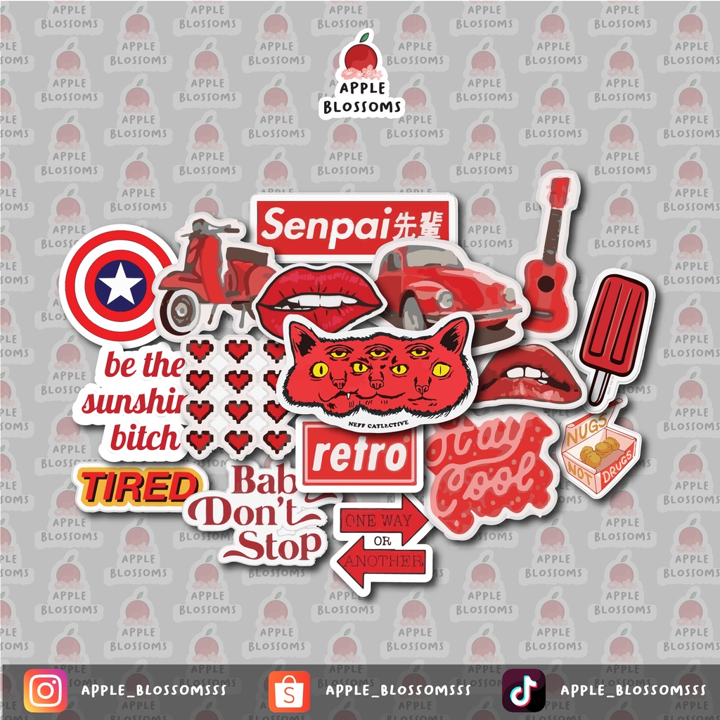 

RED STICKER /promo beli 4 50 ribu (boleh mix)/ BACA DESKRIPSI