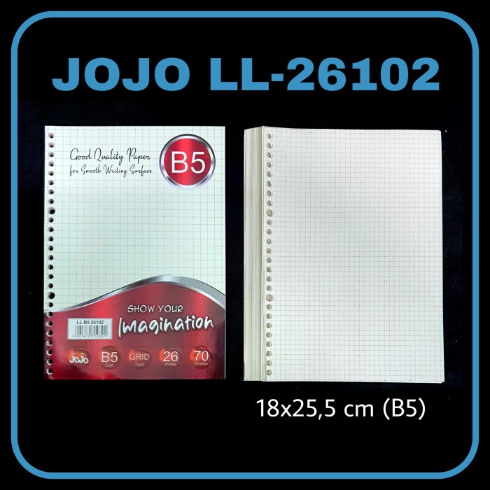 

PRO Loose Leaf JOJO B5 LL-26102 Grid/ Loose Leaf / Kertas Binder