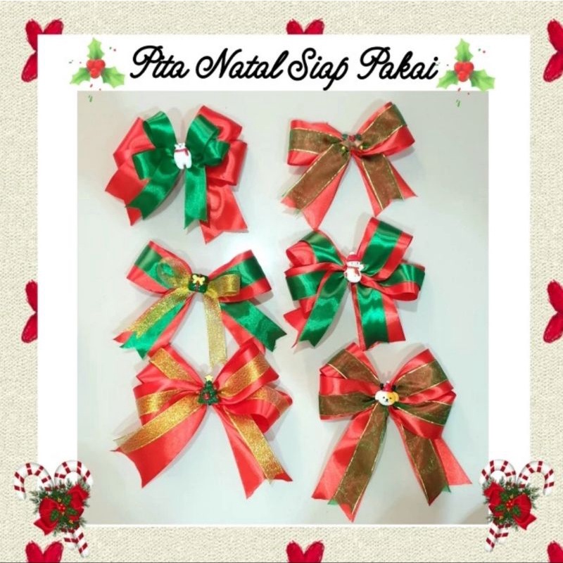 

Pita Jadi Pita Natal Siap Pakai Pita Kado Hampers Parcel Christmas Bow Christmas Ribbon