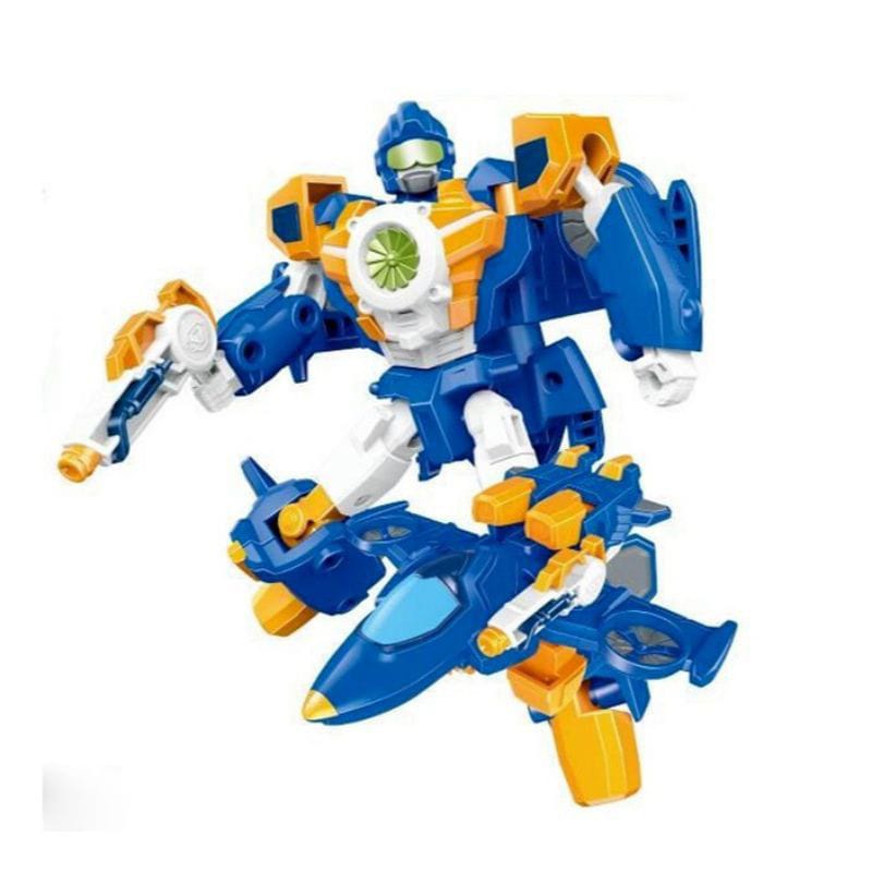 Mainan Robot Bisa Berubah Bentuk Menjadi Pesawat Zet Warna Biru - Robot Transform Pesawat Tempur