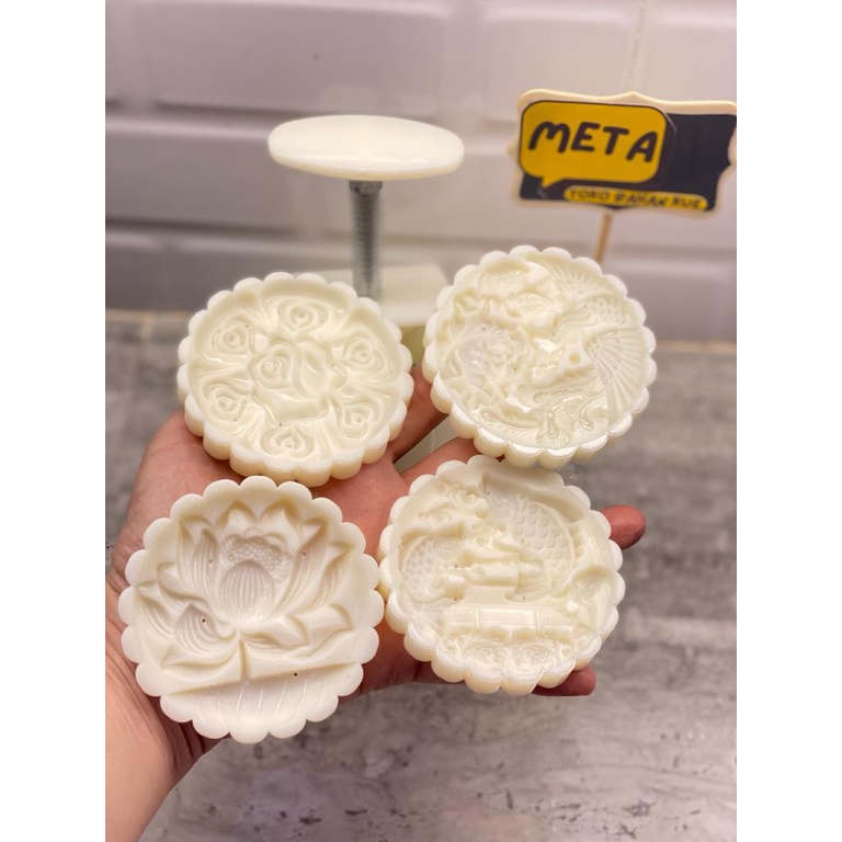 CTP-37 PLUNGER KUE BULAN 150 GR / CETAKAN MOON CAKE 150GRAM / CETAKAN KUE BULAN BUNGA TERATAI / CETA