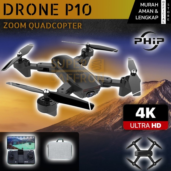 Drone Phip P10 Quadcopter Camera Zoom 4K Hd Murah Remote Control