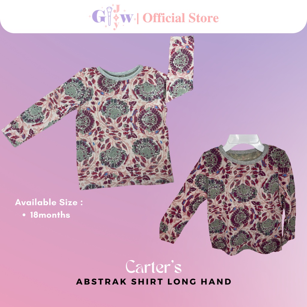 A5010 CARTER'S abstrack shirt with a long hand / baju anak kecil bayi remaja girl bodysuit jumper pakaian perempuan laki laki cowo cewe cewek cowok kemeja overall lucu unik imut gemas gemes murah sisa ekspor export kaos kaus