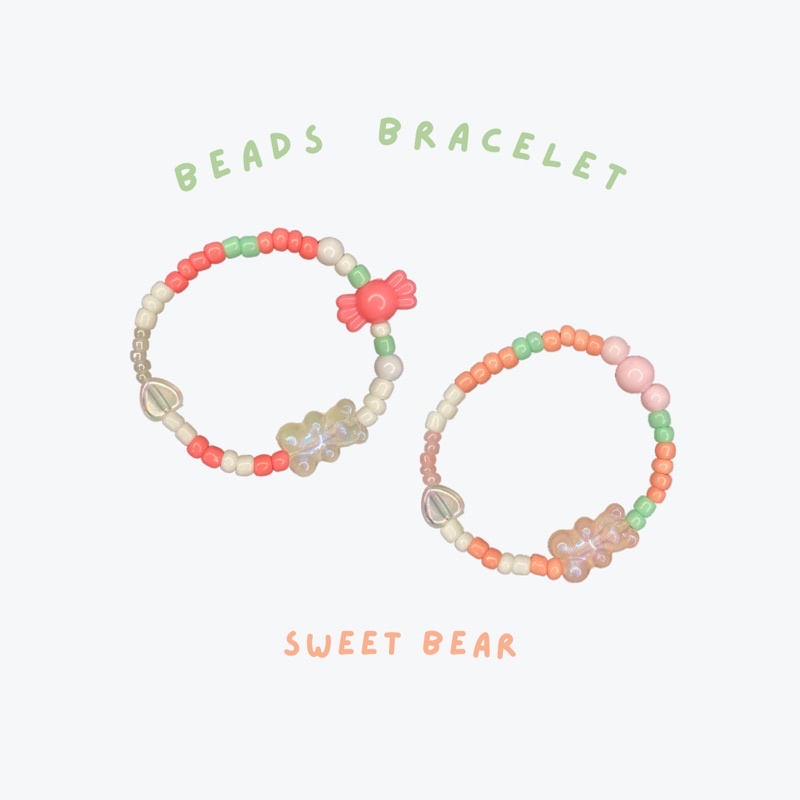 sweet bear | gelang manik | beads bracelet | gelang korea | gelang | custom