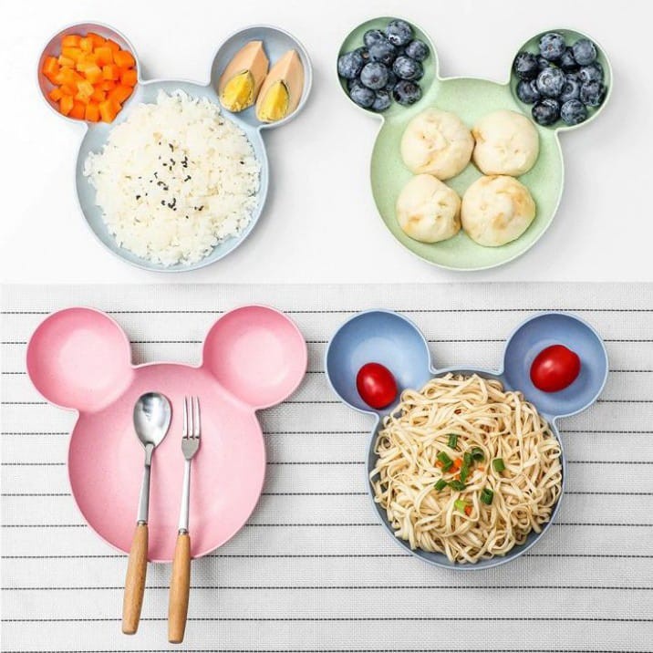 Mangkuk Makan Anak Bentuk Mickey Mouse Tatakan Snack Buah Tahan Panas / Mangkok Serbaguna