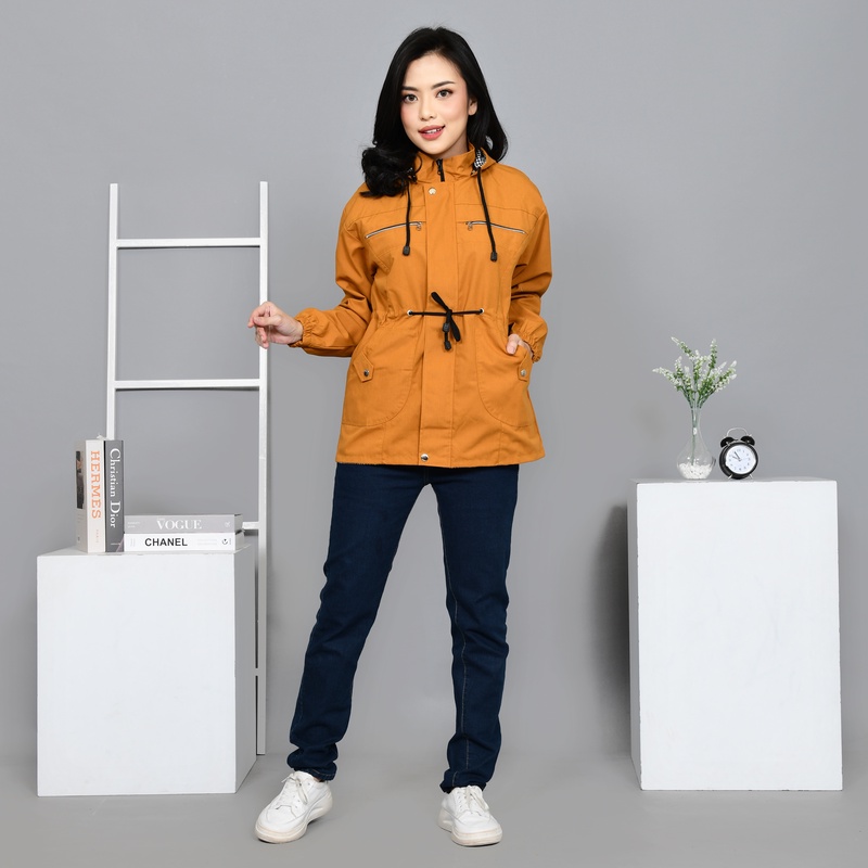 Jaket Wanita Parka Korea Size M-L-XL-XXL-XXXL Hoodie bisa dilepas