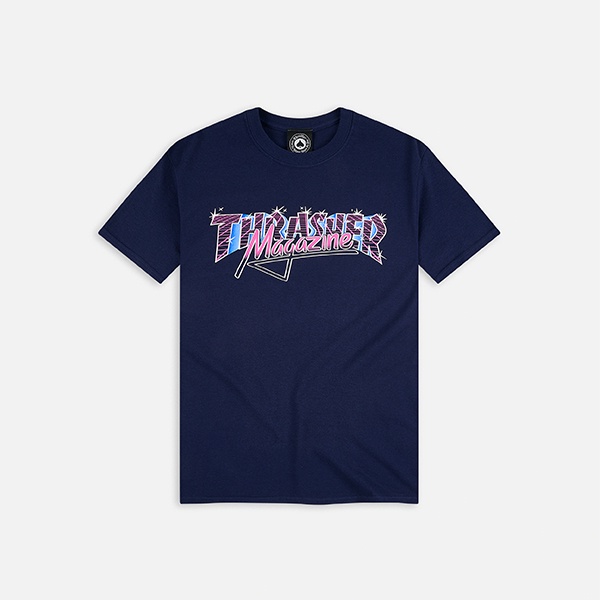 Thrasherr Vice Logo Navy Tee