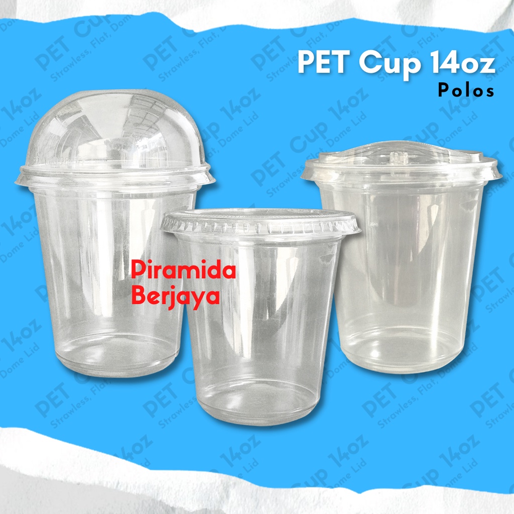 PET Cup 14 oz SIP + Tutup ANTI BOCOR