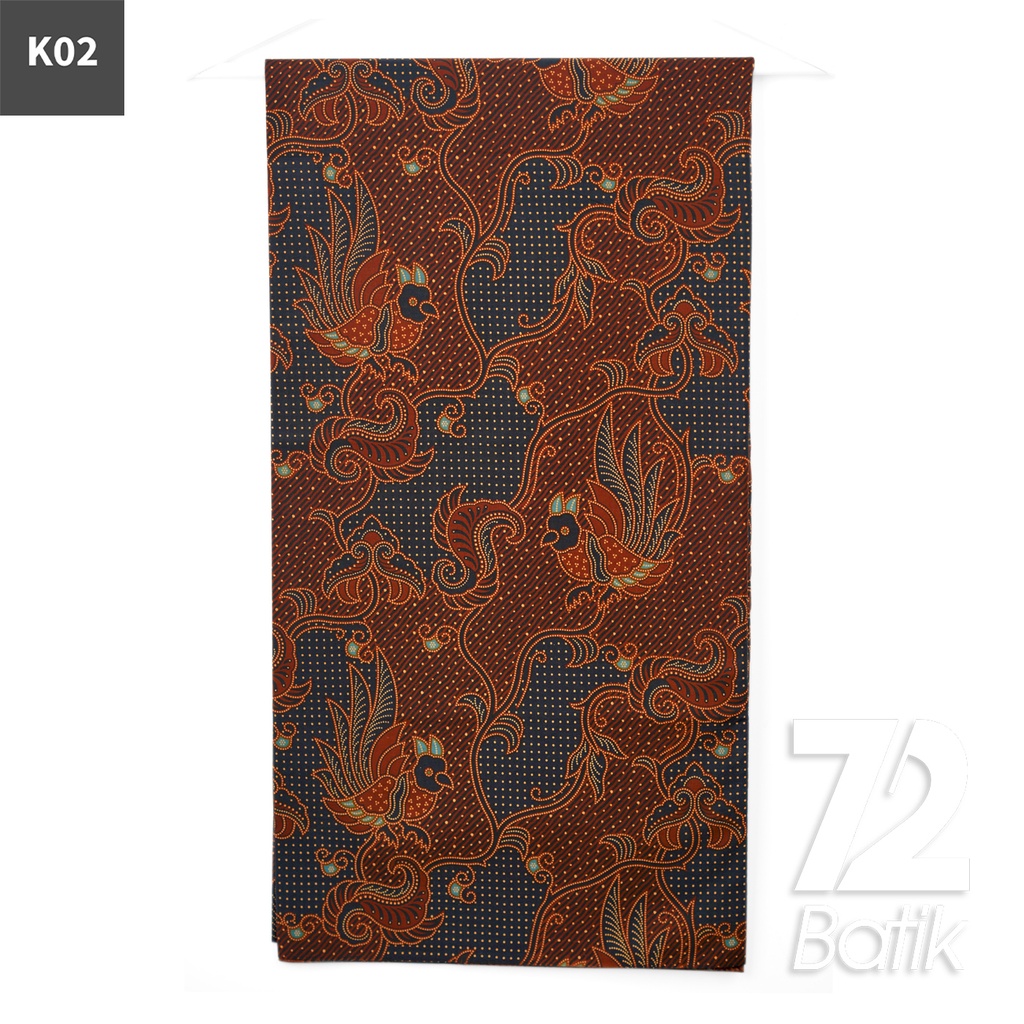 KAIN BATIK KATUN Premium Motif Burung Murai Warna Ungu 723051 Cap 72IL Jarik Jarit Samping Kebat Panjang Batik Katun Modern Premium Bahan Seragam Batik Pernikahan Kantor Keluarga Murah Kamen Jadi Batik Bali Lembaran