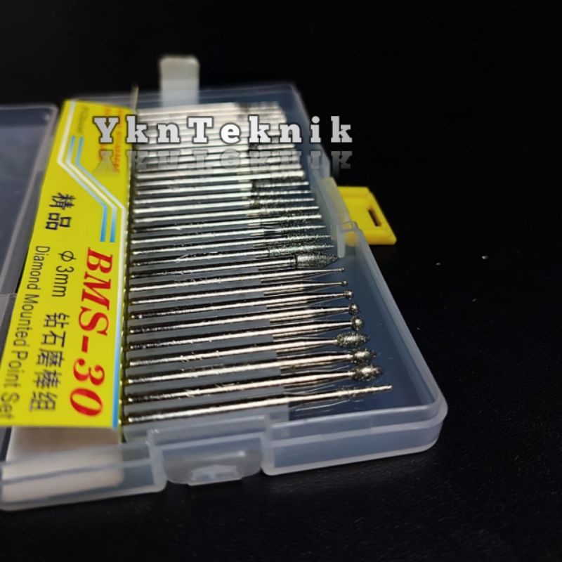 Mata bor tuner set 3 mm mata bor intan 30 pcs BMS original