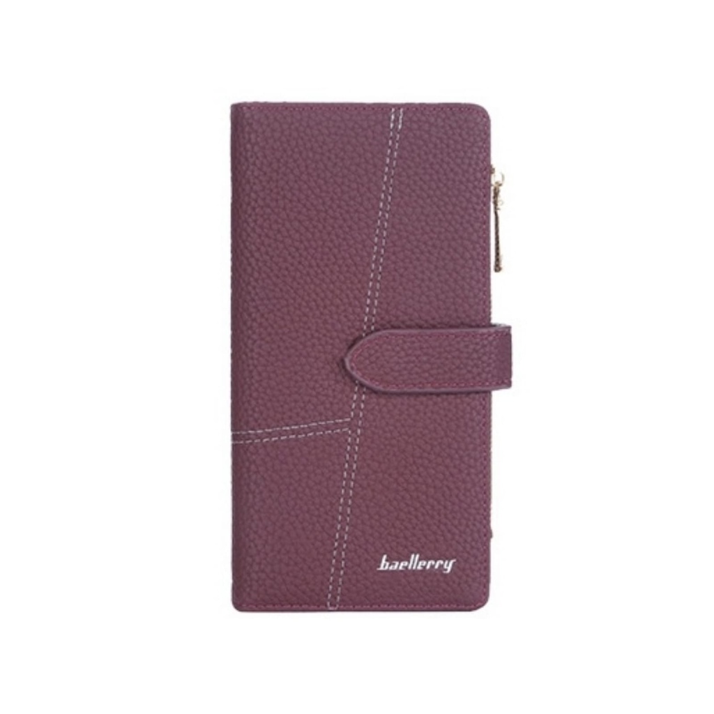 DOMPET LIPAT PANJANG WANITA KULIT BAELLERRY ORIGINAL BURGUNDY WA618M2 IMPORT KESACHI KOREA SLOT KARTU RESLETING UANG KOIN BRANDED REMAJA CEWEK KEKINIAN PREMIUM MURAH BATAM