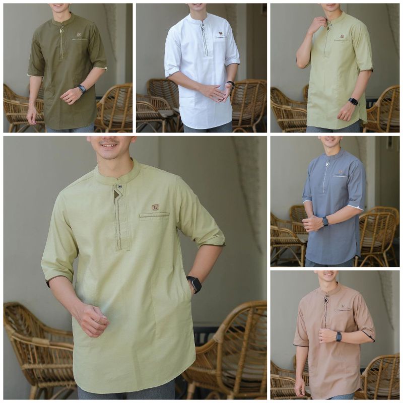 Luthfi Baju Koko Kurta Muslim Pria Dewasa Sage Green 026