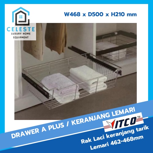VITCO Cabinet Drawer A Plus 468mm Keranjang Lemari/ Rak pakaian Vitco