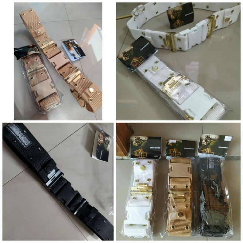 kopel komando cream/hitam/putih/kopel tactickal/ikat pinggang pdl comando tni polri