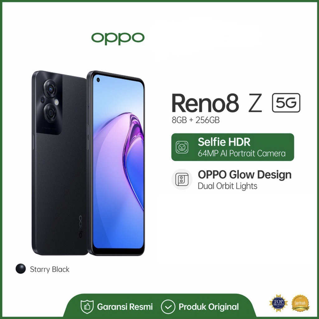 Oppo Reno8 Z 5G | Reno 8Z 5G |8GB+256GB | Snapdragon 695 5G | 64MP Triple Camera | 6.43&quot; AMOLED | 4500mAh | Garansi Resmi Oppo 1 Tahun