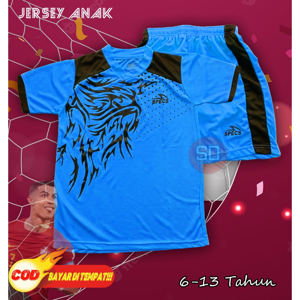 [COD] Jersey Olahraga Junior Anak-anak Specs Usia 6-14 Tahun Baju Bola Jersey Futsal Badminton Volly Anak-anak Termurah