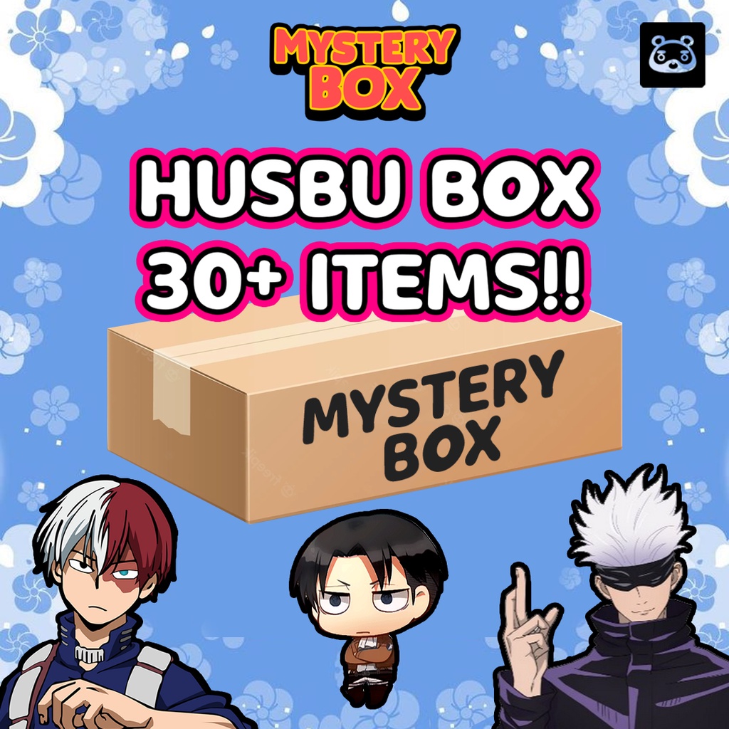 Mystery Box HUSBU Anime TERMURAH Largest Box = 30+ ITEMS GUARANTEED (Bakawears)