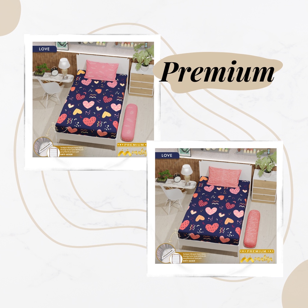 Monalisa Premium Sprei Uk 90/100/120 - Love