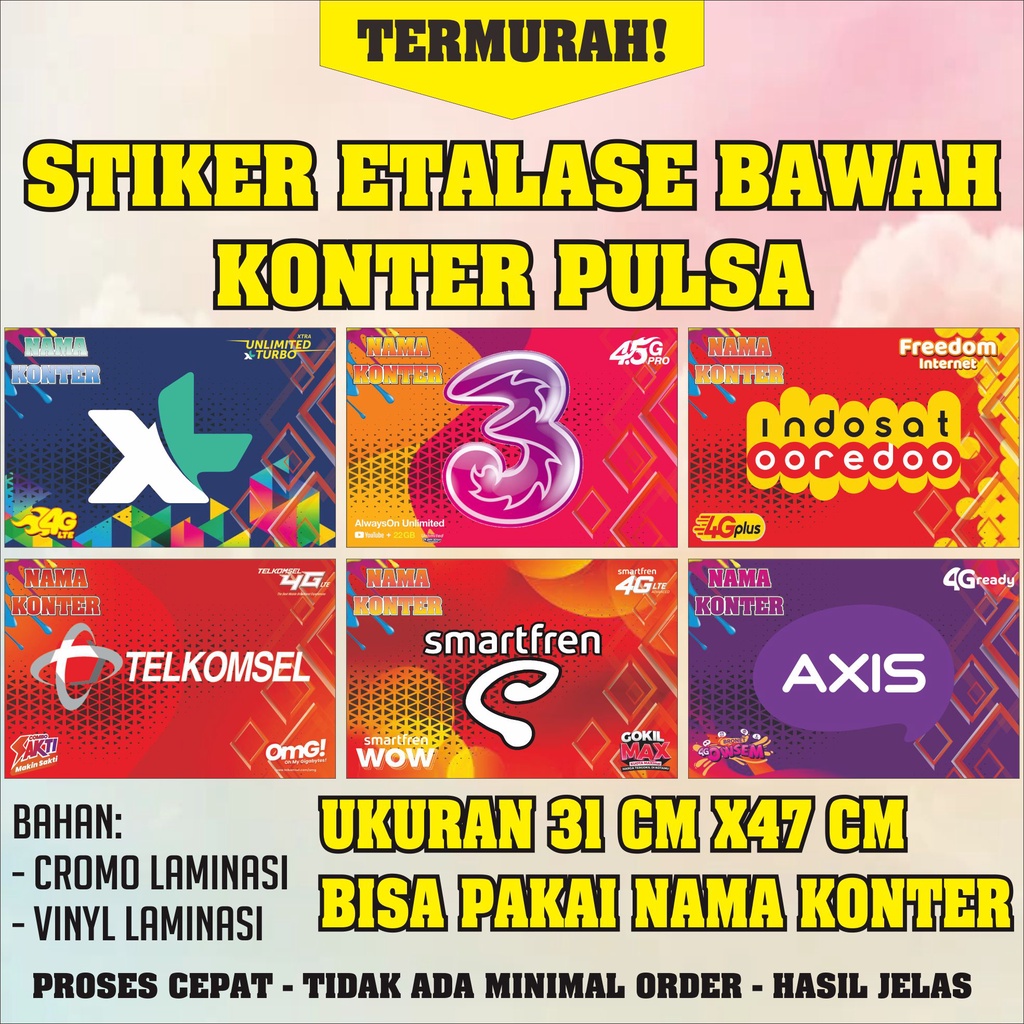 Stiker Etalase Konter Bagian Bawah / Stiker Dekorasi Konter / Stiker Hiasan Etalase Konter /Stiker Konter Murah Free Design