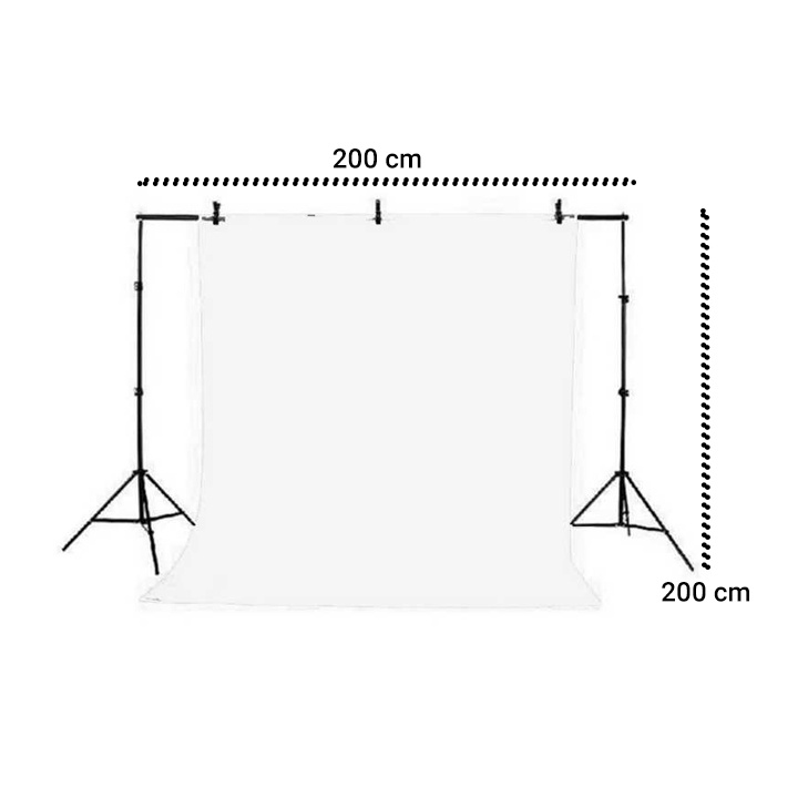 TaffSTUDIO Bracket Stand Backdrop Foto Studio 200 x 200 cm - DD-110 - Black - 7RCS03BK