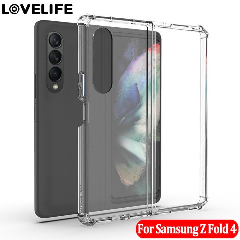 Untuk Samsung Galaxy Z Lipat 4,Soft TPU Transparan Case,Anti Jatuh Casing Ponsel Dengan Perlindungan Sudut Yang Ditingkatkan, Penuh Tubuh Perlindungan Sarung Ponsel