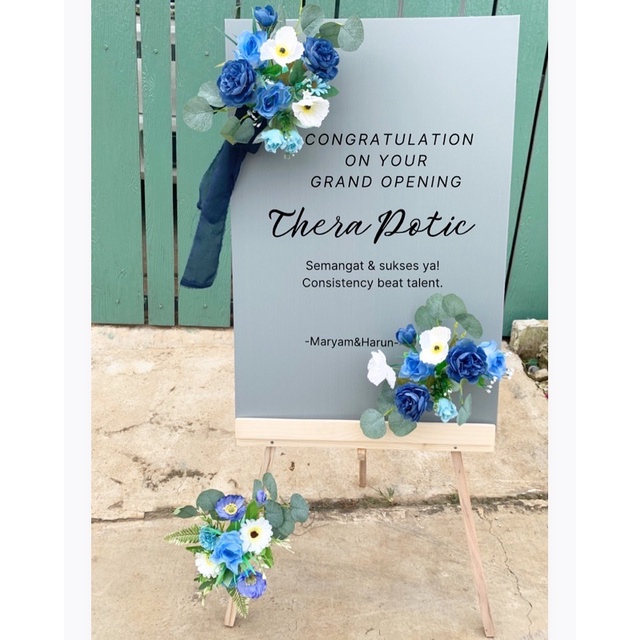 BOARD GRAND OPENING PAPAN UCAPAN TRIPOD KARANGAN BUNGA KEKINIAN CAFE PAPAN BUNGA UCAPAN SELAMAT LA,A