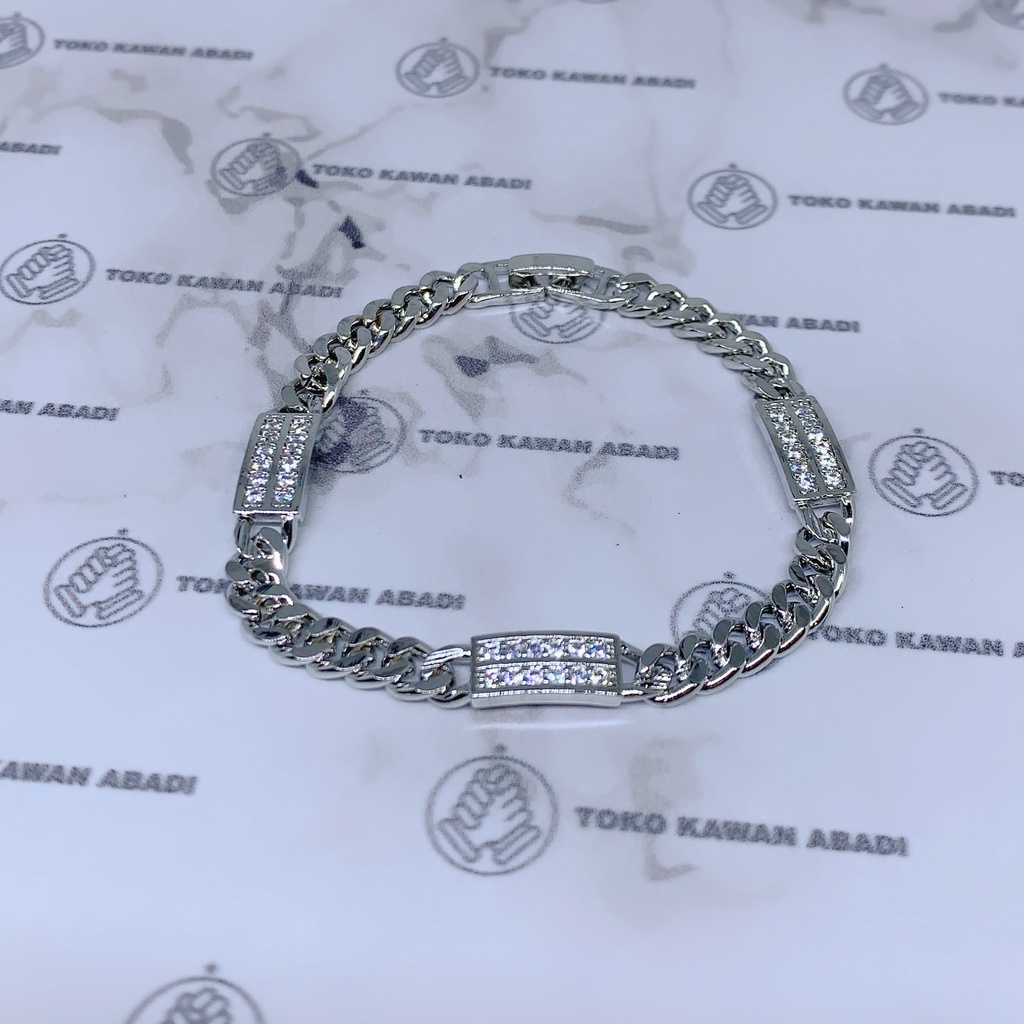 Xuping Silver Gelang Tangan Wanita Model Rantai Permata *72