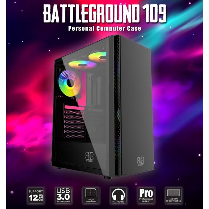 Casing Simbadda BattleGround 109 - ATX, mATX Tempered Glass